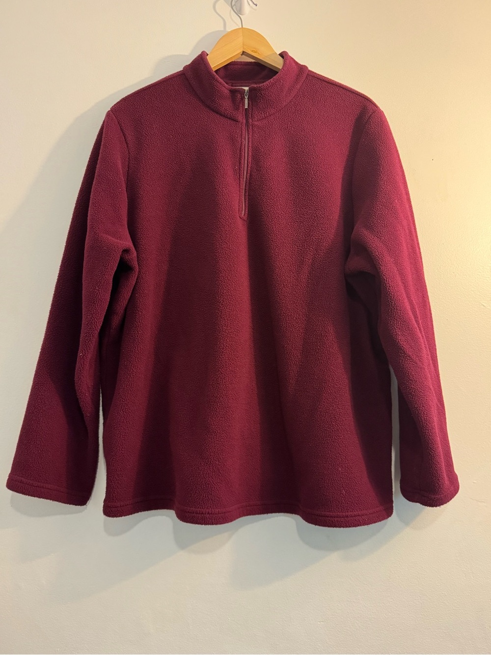 L.L. Bean Women's Quarter-Zip Fleece Pullover 3X Wine Burgundy Winter Fall